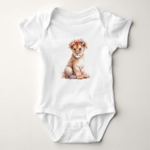 Baby Lion Lioness Cub met bloemen Romper