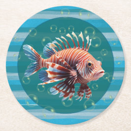 Baby Lionfish Paper Coasters Ronde Kartonnen Onderzetter