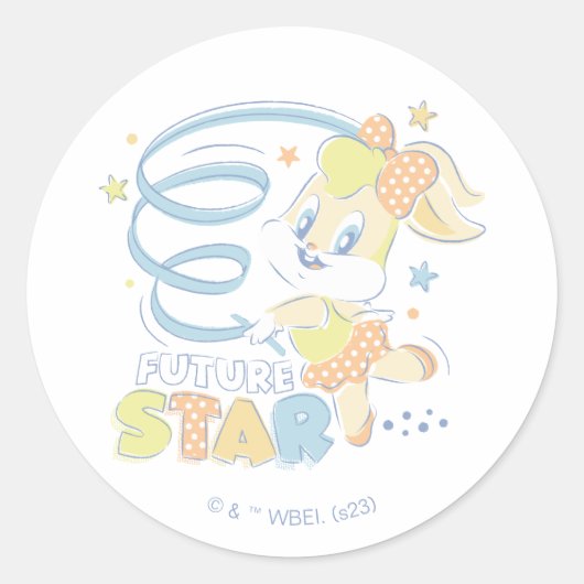 Baby Lola Bunny Future Star Ronde Sticker (Voorkant)