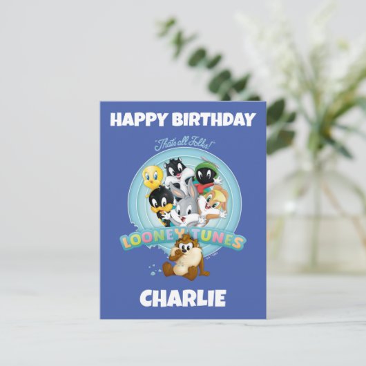 Baby LOONEY TUNES™ Logo | That's All Folks Briefkaart (Staand voorkant)