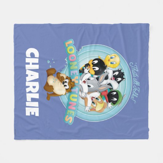 Baby LOONEY TUNES™ Logo | That's All Folks Fleece Deken (Voorkant (Horizontaal))
