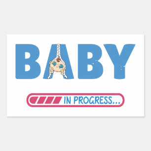 Baby lopend visitekaartje rechthoekige sticker