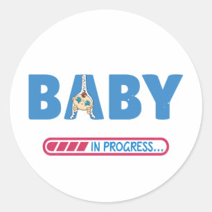 Baby lopend visitekaartje ronde sticker