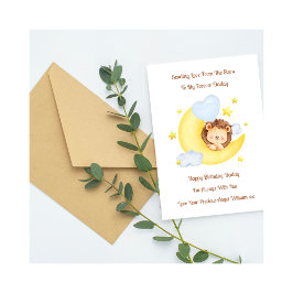 Baby Loss Boy Daddy Birthday Moon Lion Card Kaart