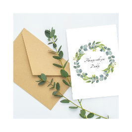 Baby Loss Daddy Birthday Leaf Wreath Card Kaart