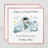 Baby Loss Garçon Cloud Snowman Carte de Noël (Devant / Derrière)
