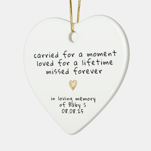 Baby Loss Miskraam Sympathy Memorial Keramisch Ornament (Links)