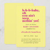 BABY LOVE! Bold Cream Gold Baby Shower Invitation Kaart (Voorkant / Achterkant)