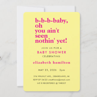 BABY LOVE! Bold Cream Gold Baby Shower Invitation Kaart