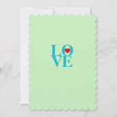 BABY LOVE! Bold Green Blue Baby Shower Invitation (Dos)