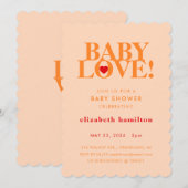 BABY LOVE! Bold Orange Baby Shower Invitation (Devant / Derrière)