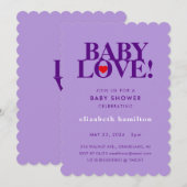 BABY LOVE! Bold Purple Baby Shower Invitation (Devant / Derrière)
