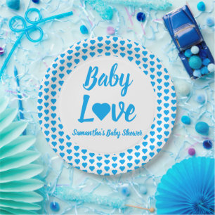 Baby Love Heart Baby shower Papieren Bordje