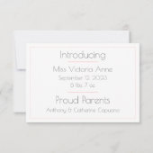 Baby Love Pink Typography Faire-part de naissance  (Dos)