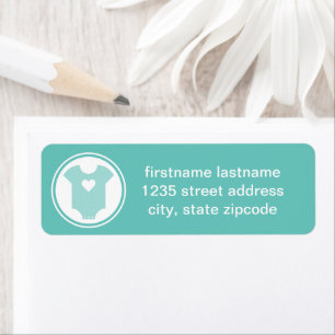 Baby Love Turquoise Familie Retouradres Etiket
