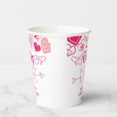 "Baby Love" Valentijnsdag Baby shower Papieren Bekers (Rechts)
