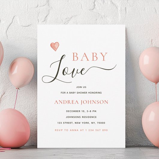 Baby Love Valentine's Day Baby shower Invitation