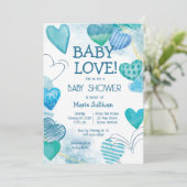 Baby Love Valentine's Theme Baby shower Invitation (Debout devant)