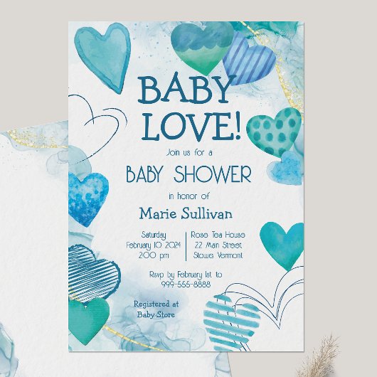 Baby Love Valentine's Theme Baby shower Invitation