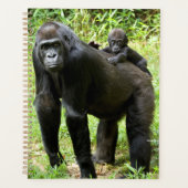 Baby Lowland Gorilla op moeders rug Planner (Voorkant)