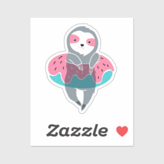 Baby luiaard zwemmen in het zwembad sticker