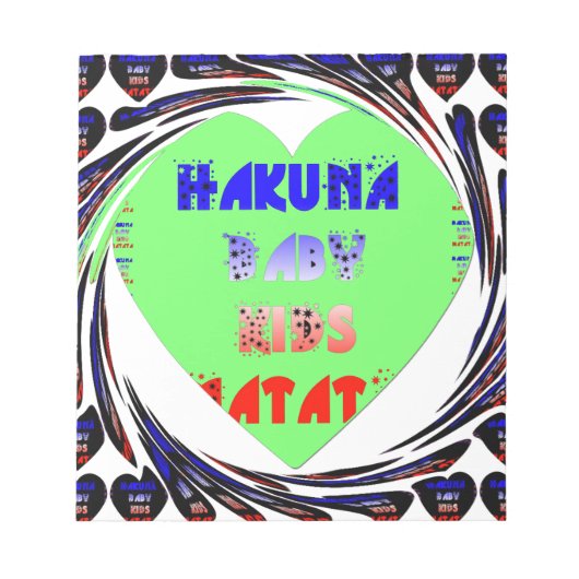 Baby Luminous Hearts Hakuna Matata Baby Design Notitieblok (Voorkant)