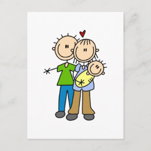 Baby maakt drie T-shirts en cadeautjes Briefkaart