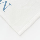 Baby Maanden Blauw Bloemstuk Met Monogram Fleece Deken (Hoek)