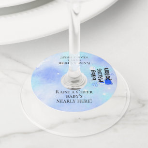 Baby maken Potion Blue Hearts Baby shower Toast Wijnglaslabel
