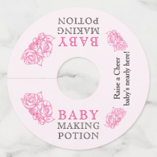 Baby maken Potion Roze Baby shower Toast Wijnglaslabel