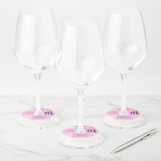 Baby maken Potion Roze Harten Baby shower Toast Wijnglaslabel (Set)