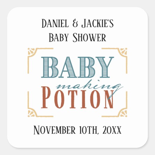 Baby Making Potion Baby shower Label (Voorkant)