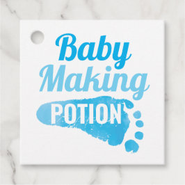 Baby Making Potion Blue Footprint Douche Dank je Bedankjes Labels