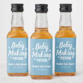 Baby Making Potion Grappige Douche Dank je blauw Likeurfles Etiket (Flessen)