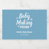 Baby Making Potion Grappige Douche Dank je blauw Likeurfles Etiket (Enkel label)