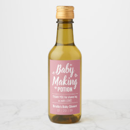 Baby Making Potion Grappige Douche Dank je Roze Wijn Etiket