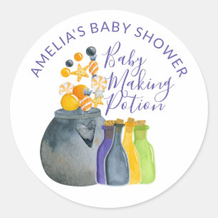 Baby Making Potion Halloween Baby shower Favor Ronde Sticker