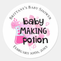 Baby Making Potion Roze Harten Baby shower Favor