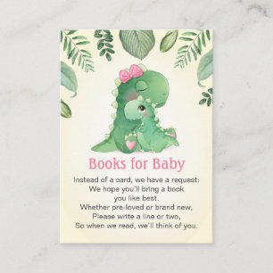 Baby Mama Roze Meisje Dinosaur Party Boeken voor B Informatiekaartje
