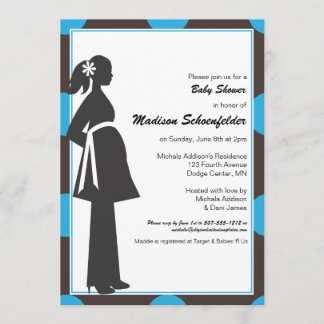 Baby Mama Shower Uitnodigingen (Blauw)