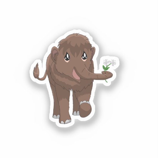 Baby Mammoet Mok Sticker (Voorkant)