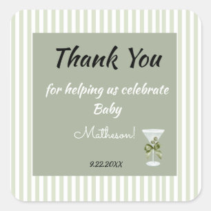 Baby Martini 'tini-een' Vierkante Sticker