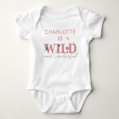 Baby Meisje 1e Verjaardag Wild & Onederful Roze Romper (Voorkant)