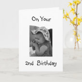 BABY MEISJE ***2E VERJAARDAG *** KAART (Gele Bloem)