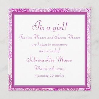 Baby (Meisje) Aankondiging