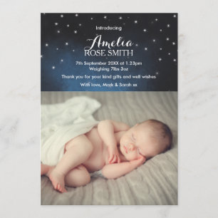 Baby meisje aankondiging / dank je kaart