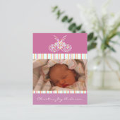 Baby Meisje Aankondiging - Vlinders (Staand voorkant)