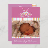 Baby Meisje Aankondiging - Vlinders (Voorkant / Achterkant)