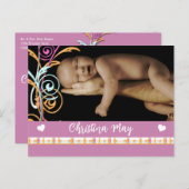 Baby Meisje Aankondiging - Vlinders (Voorkant / Achterkant)