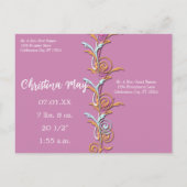 Baby Meisje Aankondiging - Vlinders (Achterkant)